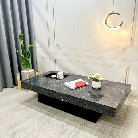 Bàn trà decor cao cấp, mặt đá tinh thể
